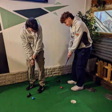 a group of people in a room