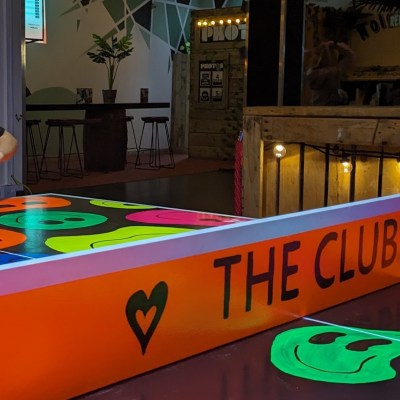 kid playing at table